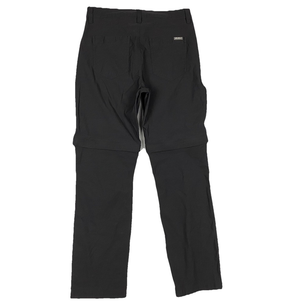 Eddie Bauer Black Convertible Tech Pants Mens Size 32 Hiking Shorts Stretch - Picture 3 of 10